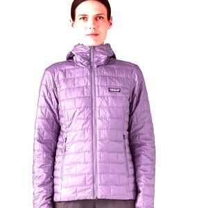 Patagonia Hooded Nano Puff Jacket in Lilac, size L